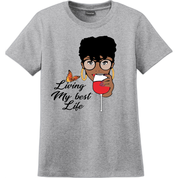 Living her best life Hanes® - Ladies Perfect-T Cotton T-Shirt. SL04