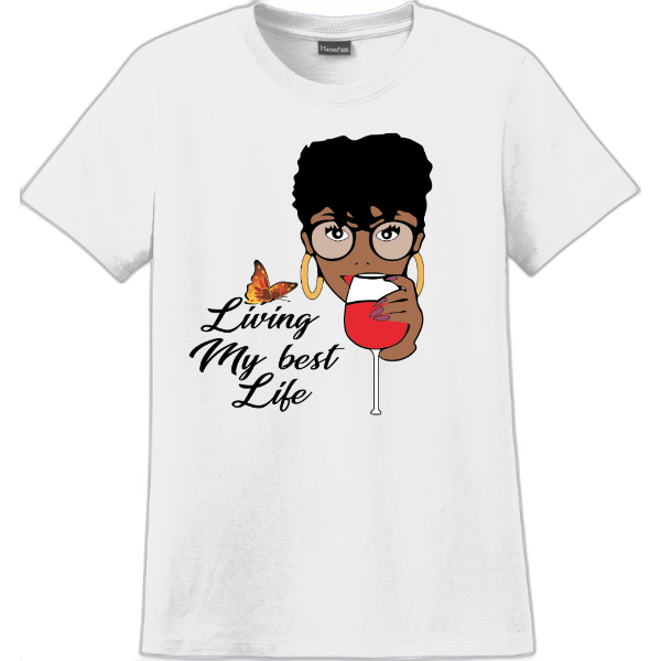 Living her best life Hanes® - Ladies Perfect-T Cotton T-Shirt. SL04