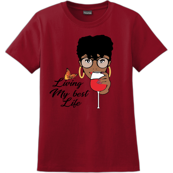 Living her best life Hanes® - Ladies Perfect-T Cotton T-Shirt. SL04