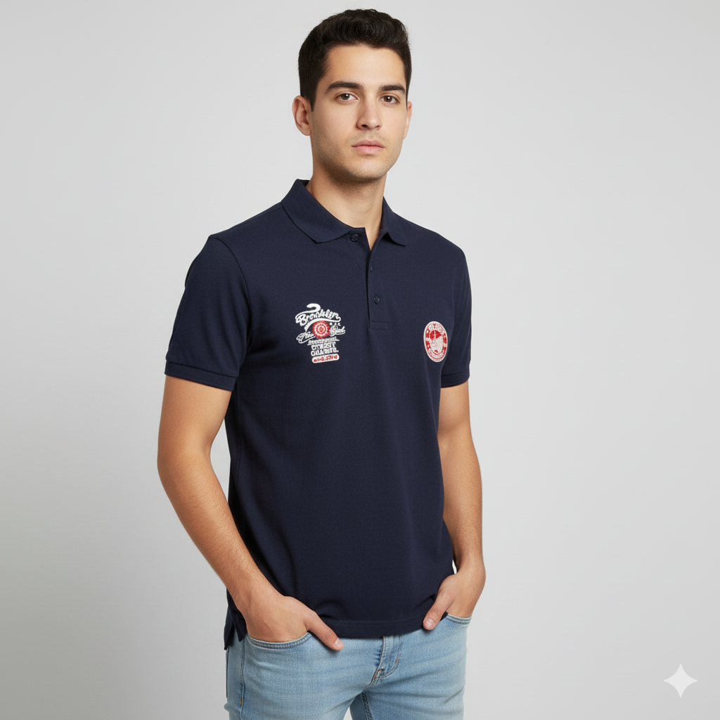 Oh-nine Brooklyn signature badge polo shirts